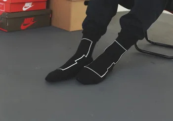 Socks Flame Hip-Hop Cool Black Cotton Personality Boy Girl And White-Line-Decoration 
Socks Flame Hip-Hop Cool Black Cotton Personality Boy Girl And White-Line-Decoration