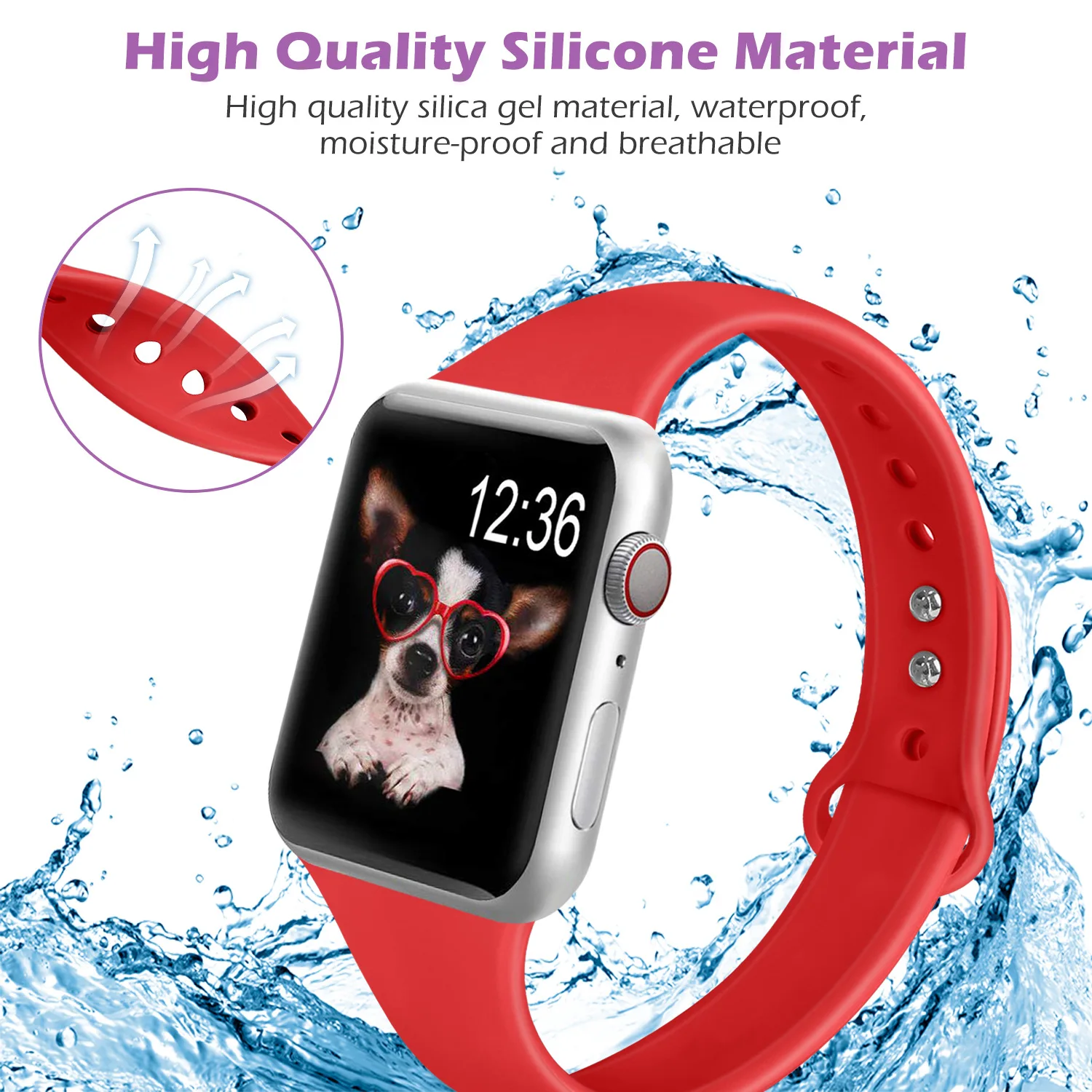 Silicone strap For Apple watch SE 6 5 4 3 2 1 band 44mm 40mm iWatch band 42mm 38mm Sport bracelet for apple watch band
Silicone strap For Apple watch SE 6 5 4 3 2 1 band 44mm 40mm iWatch band 42mm 38mm Sport bracelet for apple watch band