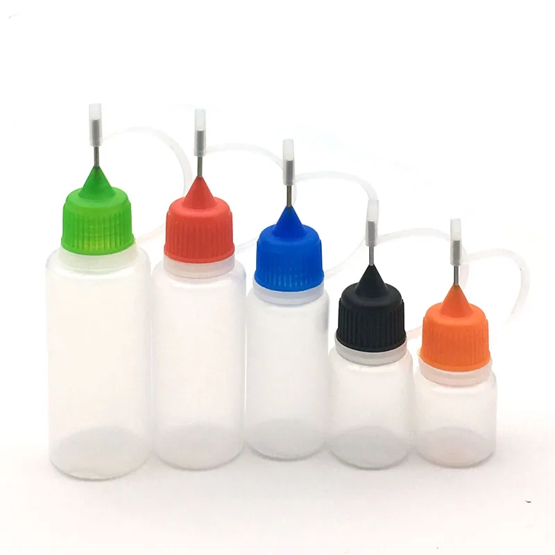 

100Pcs 3ML 5ML 10ML 15ML 20ML 30ML 50ML 60ML 100ML 120ML Needle Bottle For Juice Plastic Dropper Vial With Metal Caps