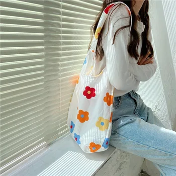 Sweet Flower Canvas Shoulder Bag for Women Korean Fashion Girls Floral Shopping Casual Eco Handbag Tote Lady Reusable Travel Bag
Sweet Flower Canvas Shoulder Bag for Women Korean Fashion Girls Floral Shopping Casual Eco Handbag Tote Lady Reusable Travel Bag