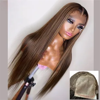 Highlight Straight Human Hair Lace Wigs with Baby Hair Ombre Long Hair Brazilian Remy 5*5 PU Silk Base Wigs For Women
Highlight Straight Human Hair Lace Wigs with Baby Hair Ombre Long Hair Brazilian Remy 5*5 PU Silk Base Wigs For Women
