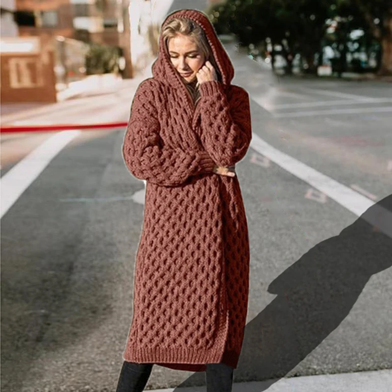 2019 New Women Female Cotton Coat Casual Long Hooded Knitted Sweater Warm Women's Solid Sweaters Long Sleeve Cardigan
2019 New Women Female Cotton Coat Casual Long Hooded Knitted Sweater Warm Women's Solid Sweaters Long Sleeve Cardigan