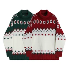 Autumn And Winter Retro New Christmas Rhombus Thick Turtleneck Knit Sweater Women Loose Outerwear Outer Long-sleeve Tops Female
Autumn And Winter Retro New Christmas Rhombus Thick Turtleneck Knit Sweater Women Loose Outerwear Outer Long-sleeve Tops Female