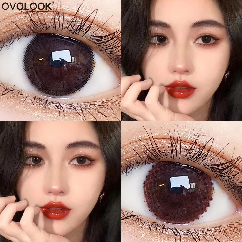 

OVOLOOK-1 Pair 2pcs 2 Tone Series Lenses Contact Lenses for Eyes Natural Pupil Yearly Use Eye Contacts Eye Color Lens (DIA:14mm)