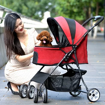 Lightweight out medium-sized small dog pet stroller dog Teddy stroller one-click folding
Lightweight out medium-sized small dog pet stroller dog Teddy stroller one-click folding