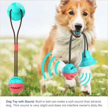 

Multifunction Dog Molar Bite Dog Toys Rubber Chew Ball Cleaning Teeth Safe Elasticity TPR Soft Puppy Suction Cup Biting Toy