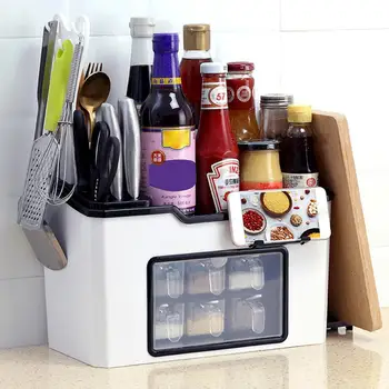 Multi-function Kitchen Organizer Storage Box Pantry Grids Holder Dust With 6 Condiment Shelf Cover Organizer Kitchen Box Ki Y7U3
Multi-function Kitchen Organizer Storage Box Pantry Grids Holder Dust With 6 Condiment Shelf Cover Organizer Kitchen Box Ki Y7U3