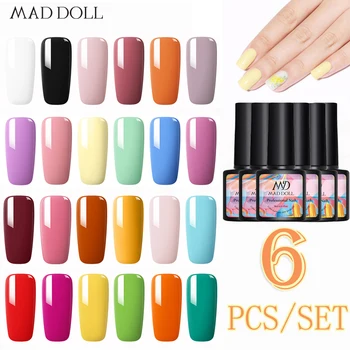 MAD DOLL 8ml 6Pcs / Set Summer Nail Color Gel Polish Set Soak Off UV LED Gel All For Manicuring Semi Permanent Nail Art
MAD DOLL 8ml 6Pcs / Set Summer Nail Color Gel Polish Set Soak Off UV LED Gel All For Manicuring Semi Permanent Nail Art