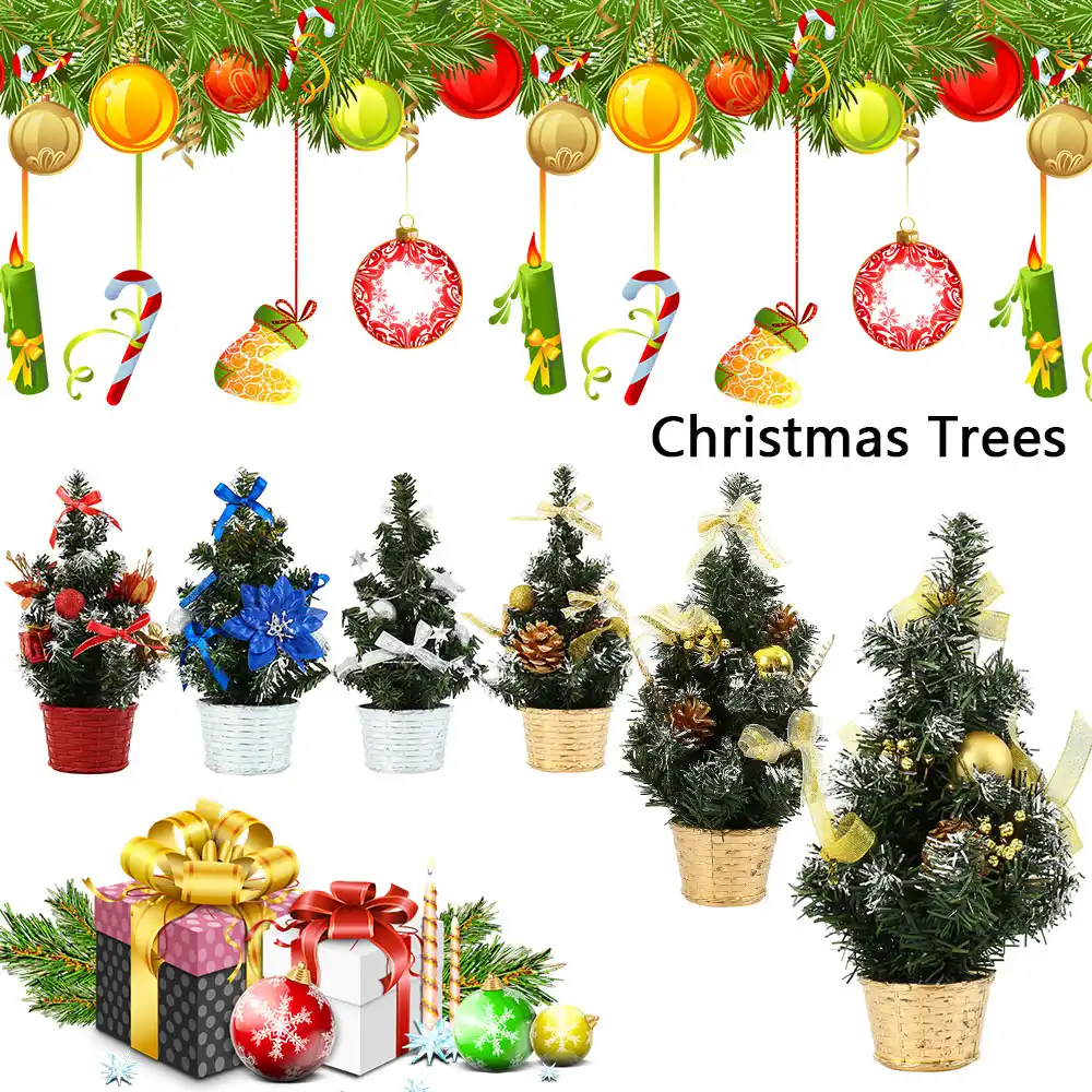 christmas tree decoration holiday home mini artificial trees
