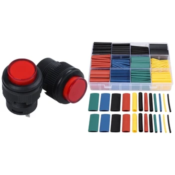 HOT-2x 4 Terminals Red LED Lamp Momentary Push Button Switch DC 3V & 530Pcs Heat Shrink Wire Wrap Cable Sleeve Tubing Sets
HOT-2x 4 Terminals Red LED Lamp Momentary Push Button Switch DC 3V & 530Pcs Heat Shrink Wire Wrap Cable Sleeve Tubing Sets