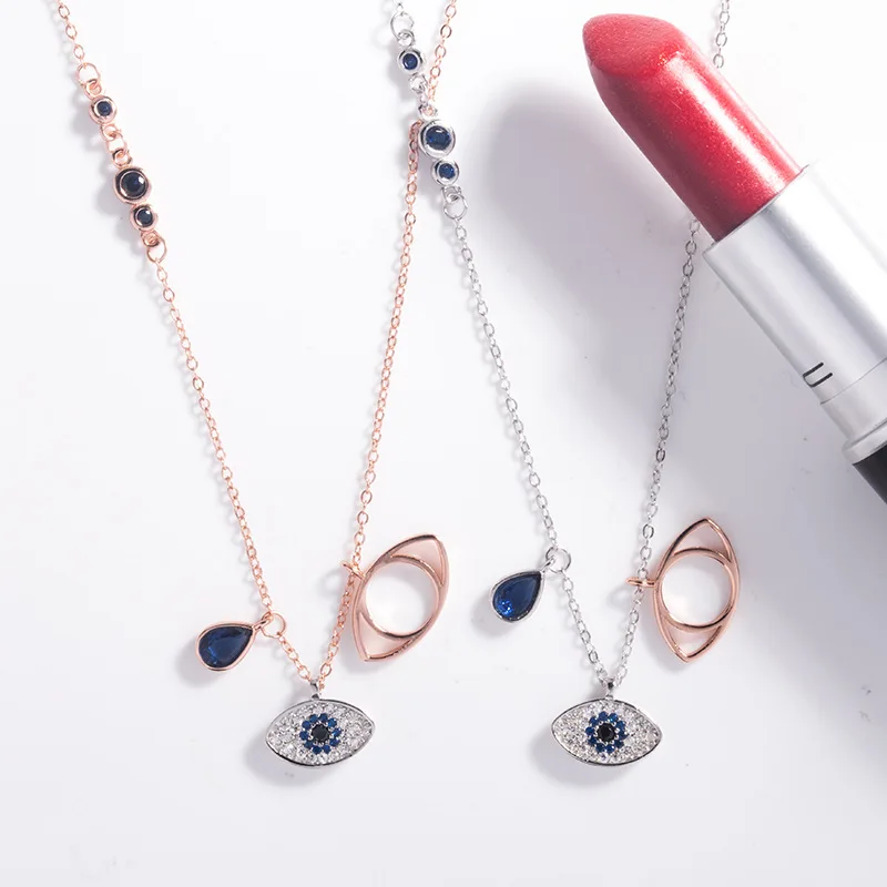 925 Sterling Silver devils eye Necklace color separation female back cover clavicle Chain Fashion Pendant famous brand wholesale
925 Sterling Silver devils eye Necklace color separation female back cover clavicle Chain Fashion Pendant famous brand wholesale