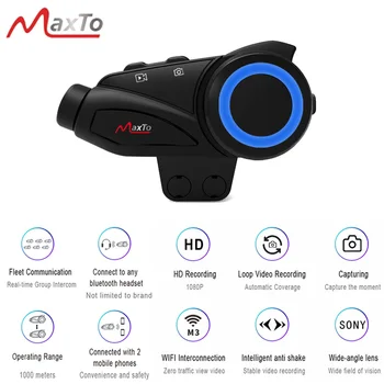 MAXTO M3 Waterproof 6 Riders Motorcycle Bluetooth WIFI Video Recorder Helmet Intercom Headset with HD Sony 1080P Lens DVR
MAXTO M3 Waterproof 6 Riders Motorcycle Bluetooth WIFI Video Recorder Helmet Intercom Headset with HD Sony 1080P Lens DVR