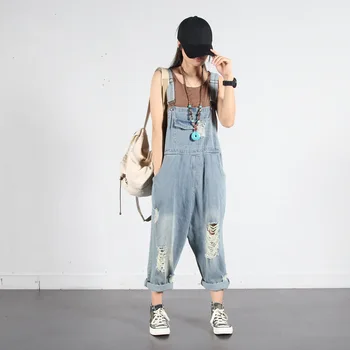Large Size Fashionable Washed Cotton Denim Playsuits Light Blue Harem Crotch Pants Rompers Womens Jumpsuit
Large Size Fashionable Washed Cotton Denim Playsuits Light Blue Harem Crotch Pants Rompers Womens Jumpsuit