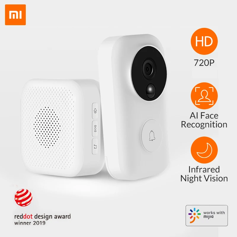 Xiaomi Smart Doorbell Camera Wifi AI Face Identification 720P Night Vision Video Doorbell Set Motion Detection SMS Push Intercom
Xiaomi Smart Doorbell Camera Wifi AI Face Identification 720P Night Vision Video Doorbell Set Motion Detection SMS Push Intercom