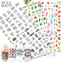 1 pièces 3D ongle curseur noir russie lettre autocollant décalcomanies Flamingo Design adhésif manucure conseils Nail Art décorations CHF554-563(China)