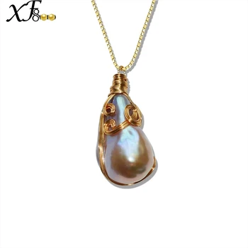 XF800 Natural Pearl Necklace Pendant Drop Fresh Water Pearl Fine Jewelry Romantic Wedding Gift for Women D312 
XF800 Natural Pearl Necklace Pendant Drop Fresh Water Pearl Fine Jewelry Romantic Wedding Gift for Women D312