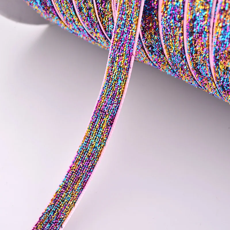 JUNAO-5Yard-10mm-Rainbow-Color-Sequins-Ribbon-Sewing-Hairbows-Clothes-Trim-Ribbon-Glitter-AB-Fabric-Banding