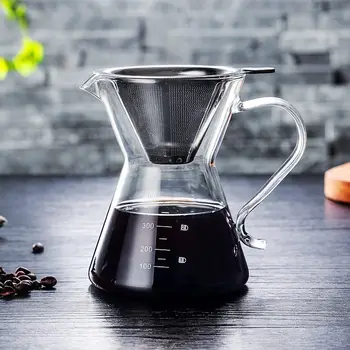 400ML Glass Coffee Pot Wholesale High-Temperature Resistant Coffee Maker Espresso Coffee Machine with Stainless Steel Filter Pot
400ML Glass Coffee Pot Wholesale High-Temperature Resistant Coffee Maker Espresso Coffee Machine with Stainless Steel Filter Pot