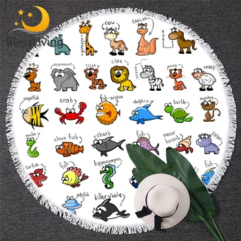 BlessLiving Animal Illustration Round Towel 3D Print Beach Towel Zebra Monkey Fish Tapestry Enlightenment Kids Playa Toalla 150
BlessLiving Animal Illustration Round Towel 3D Print Beach Towel Zebra Monkey Fish Tapestry Enlightenment Kids Playa Toalla 150