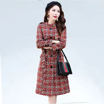 2020 Autumn Winter Wool Coat High Qualiyt Long Sleeve Plaid Patchwork High Street Thick Tweed Coat Fashion Woolen Jackets Tide
2020 Autumn Winter Wool Coat High Qualiyt Long Sleeve Plaid Patchwork High Street Thick Tweed Coat Fashion Woolen Jackets Tide
