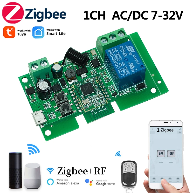 Реле ZigBee Wi-Fi переключатель умный Переключатель 1/каналов 5 В-32 В zigbee Tuya модуль реле