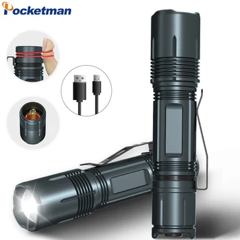 Super Powerful XHP50 LED Flashlight Portable Zoomable Flashlight USB Rechargeable Flashlight Tactical Torch Use 18650 Battery
Super Powerful XHP50 LED Flashlight Portable Zoomable Flashlight USB Rechargeable Flashlight Tactical Torch Use 18650 Battery