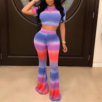 HONZBORY 2 Two Piece Set Women Tie-Dye Gradient Slim Flared Pants Suit Sexy Autumn Short Sleeve Party Suits Women 2019
HONZBORY 2 Two Piece Set Women Tie-Dye Gradient Slim Flared Pants Suit Sexy Autumn Short Sleeve Party Suits Women 2019