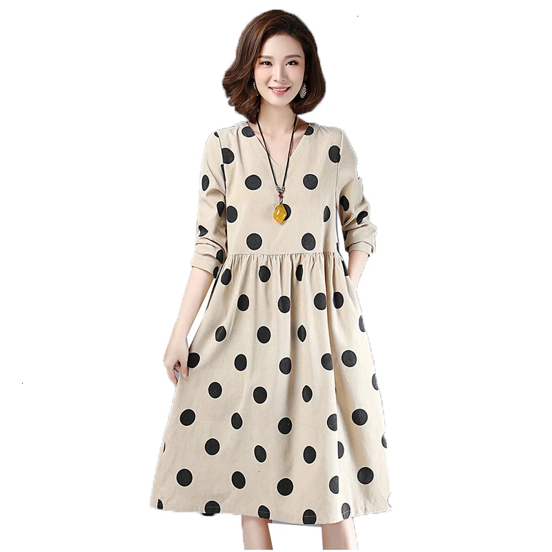 Spring autumn Dress Women Fashion Corduroy Dress Slim A-line Collar Retro Wave Point Temperament Women Dress Female Vestidos
Spring autumn Dress Women Fashion Corduroy Dress Slim A-line Collar Retro Wave Point Temperament Women Dress Female Vestidos