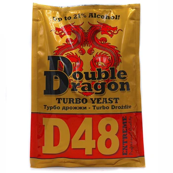 Yeast alcohol turbo doubledragon D48 for self-government, whiskey, rum, vodka, 132g
Yeast alcohol turbo doubledragon D48 for self-government, whiskey, rum, vodka, 132g