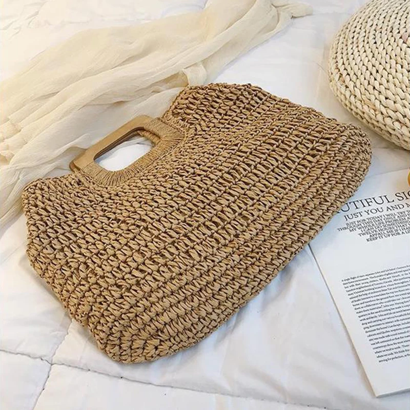 Gusure Large Rattan Tote - Wicker Woven Summer Travel Shoulder Bag 6 H9068aabd1fff4300bc15f8bdbee81abfs