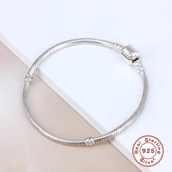Real 925 Silver Basic Snake Chain Diy Fit Bread Bracelet Silver Color Silver Basic Chain Bangle Bracelet For Women Gifts B4
Real 925 Silver Basic Snake Chain Diy Fit Bread Bracelet Silver Color Silver Basic Chain Bangle Bracelet For Women Gifts B4