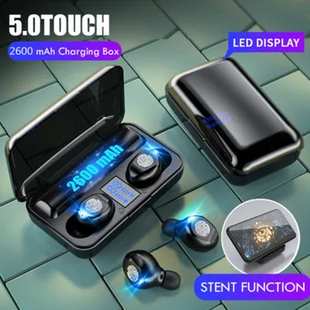 F9 Wireless Headphones Bluetooth 5.0 TWS Headset IPX5 HIFI In-ear Earphone HD Call Earbuds With LED Display 2600mAh Charge Box
F9 Wireless Headphones Bluetooth 5.0 TWS Headset IPX5 HIFI In-ear Earphone HD Call Earbuds With LED Display 2600mAh Charge Box