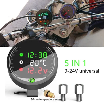 5 in 1 Motorcycle Water Temperature Meter USB Rechargable Time Voltmeter LED Night Vision Meter with Temperature Sensor
5 in 1 Motorcycle Water Temperature Meter USB Rechargable Time Voltmeter LED Night Vision Meter with Temperature Sensor