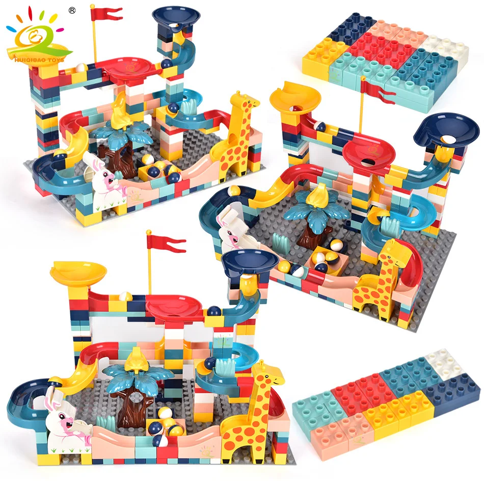 HUIQIBAO 202Pcs Big Size DIY Run Race Track Slide Funnel Animals Duploed Building Blocks Friends Tree Bricks Toys Children Baby
HUIQIBAO 202Pcs Big Size DIY Run Race Track Slide Funnel Animals Duploed Building Blocks Friends Tree Bricks Toys Children Baby