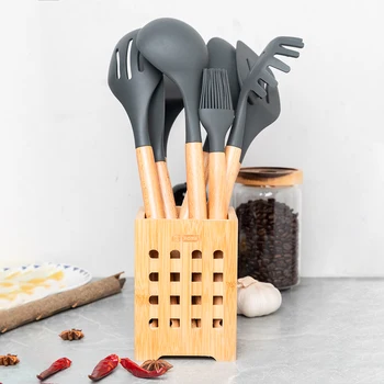 Silicone Cookware 11/12 Pcs Kitchen Utensil Set,Non-stick Spatula,with Storage Box Cooking Utensils Set ,Kitchen Tools Dark Grey
Silicone Cookware 11/12 Pcs Kitchen Utensil Set,Non-stick Spatula,with Storage Box Cooking Utensils Set ,Kitchen Tools Dark Grey