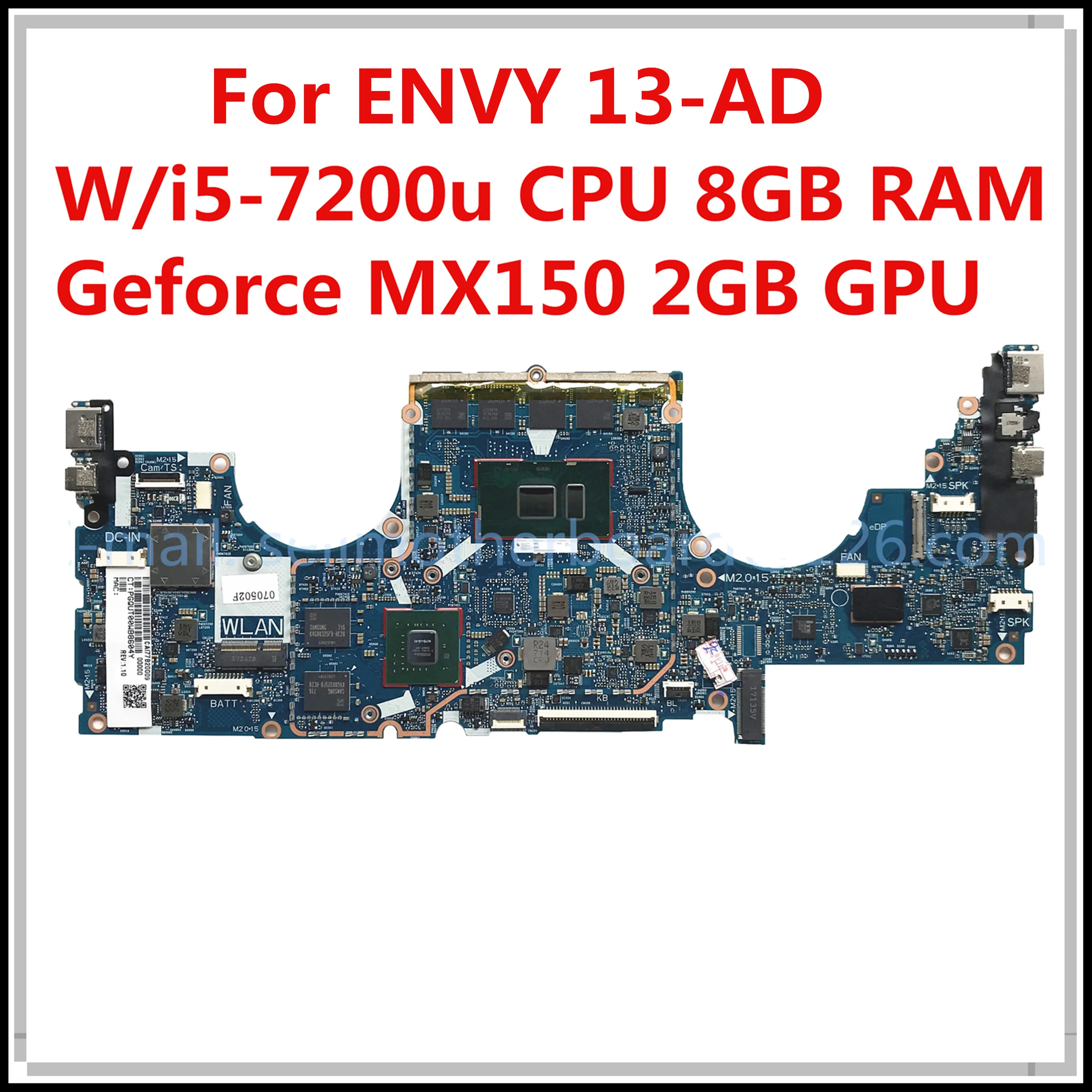 Материнская плата для ноутбука ENVY 13-AD 13-AD019TX 13-AD020TX со стандартным ЦПУ 8 ГБ ОЗУ Geforce