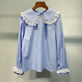 Women Blue Blouses Elegant Long Sleeve Spring Ladies Blouse Fashion Women Top
Women Blue Blouses Elegant Long Sleeve Spring Ladies Blouse Fashion Women Top