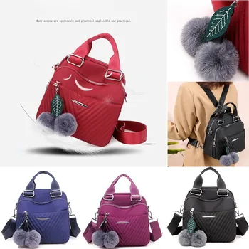 Fashion Women's Solid Color Hair Ball Nylon Multi-Function Backpack Shoulder Bag2020 New Product Hot fashion student Leisure job
Fashion Women's Solid Color Hair Ball Nylon Multi-Function Backpack Shoulder Bag2020 New Product Hot fashion student Leisure job