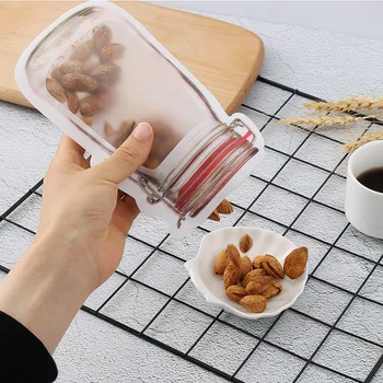 1Pc 2020 Mason Jar PE Lock Pouches Bottle shape Food Storage Zipper Bags Smell Proof Reusable Clip Food Grade Bags With Window
1Pc 2020 Mason Jar PE Lock Pouches Bottle shape Food Storage Zipper Bags Smell Proof Reusable Clip Food Grade Bags With Window