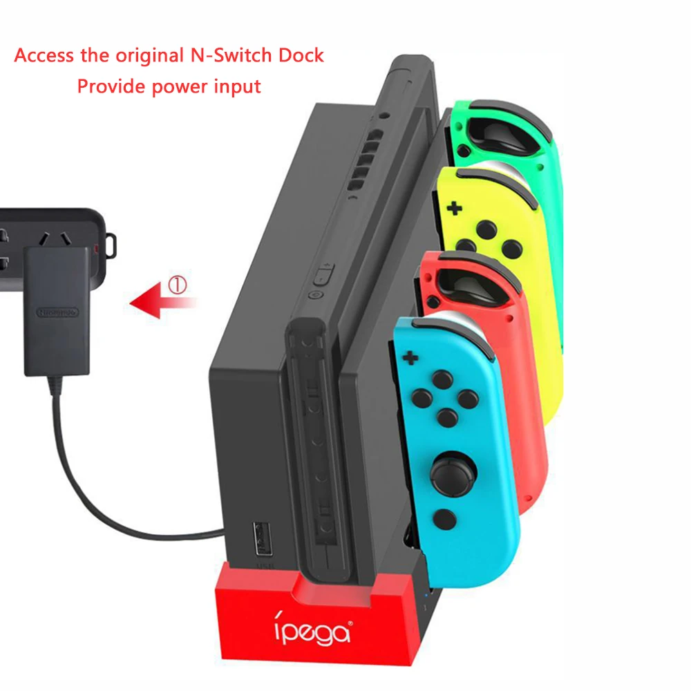 Фото Зарядное устройство Joycon для Nintendo Switch 4 порта зарядная док-станция Joy-Con подставка