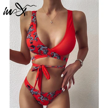 In-X Push up bikinis 2020 mujer Sexy dragon print swimsuit women Retro cross strap swimwear women bathers bathing suit biquini
In-X Push up bikinis 2020 mujer Sexy dragon print swimsuit women Retro cross strap swimwear women bathers bathing suit biquini