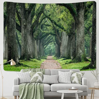 

Nature Wall Tapestry Tree Forest Starry Sky Psychedelic Carpet Wall Cloth Tapestries Tenture Hippie Tree Mandala Tapiz Landscape