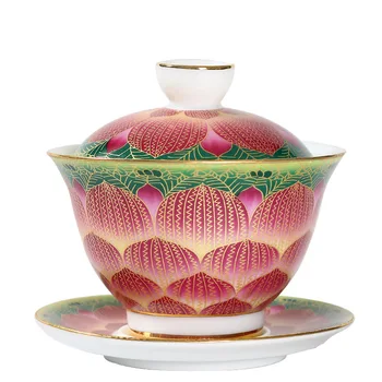 150ml Porcelain Gaiwan tea set Exquisite Enamel Color Tea Bowl with Saucer Lid Kit Master Tea Tureen Teaware Drinkware Decor
150ml Porcelain Gaiwan tea set Exquisite Enamel Color Tea Bowl with Saucer Lid Kit Master Tea Tureen Teaware Drinkware Decor