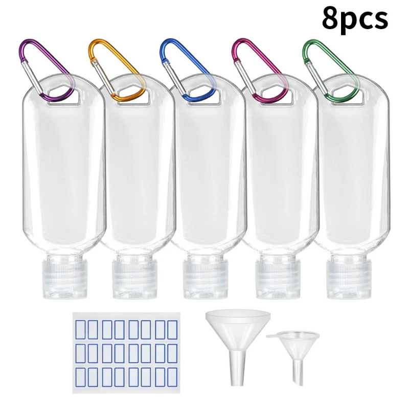 50ml Plastic Empty Bottle with Funnel Carabiner Buckle Label Sanitizer Container
50ml Plastic Empty Bottle with Funnel Carabiner Buckle Label Sanitizer Container