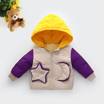 2019 new children's cotton padded jacket short winter boys and girls color hooded jacket 
2019 new children's cotton padded jacket short winter boys and girls color hooded jacket