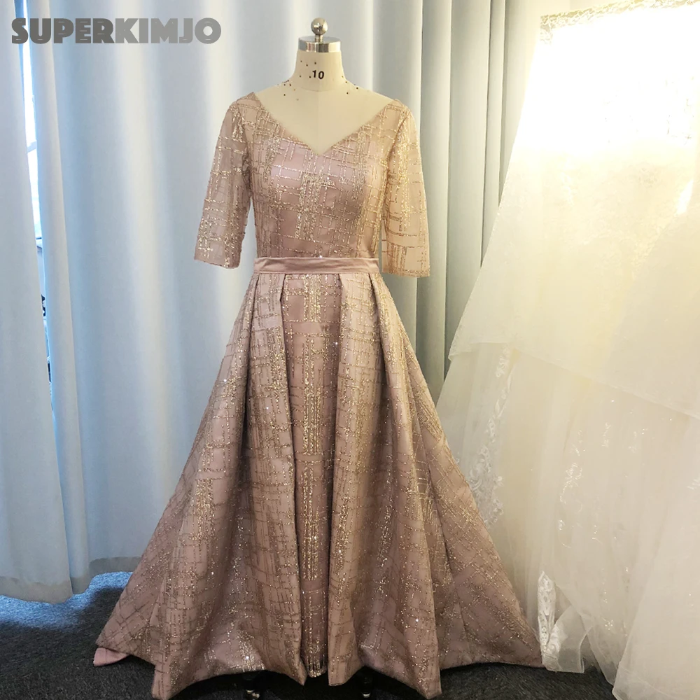 SuperKimJo Vestidos De розовые платья для выпускного вечера блестящее элегантное женское