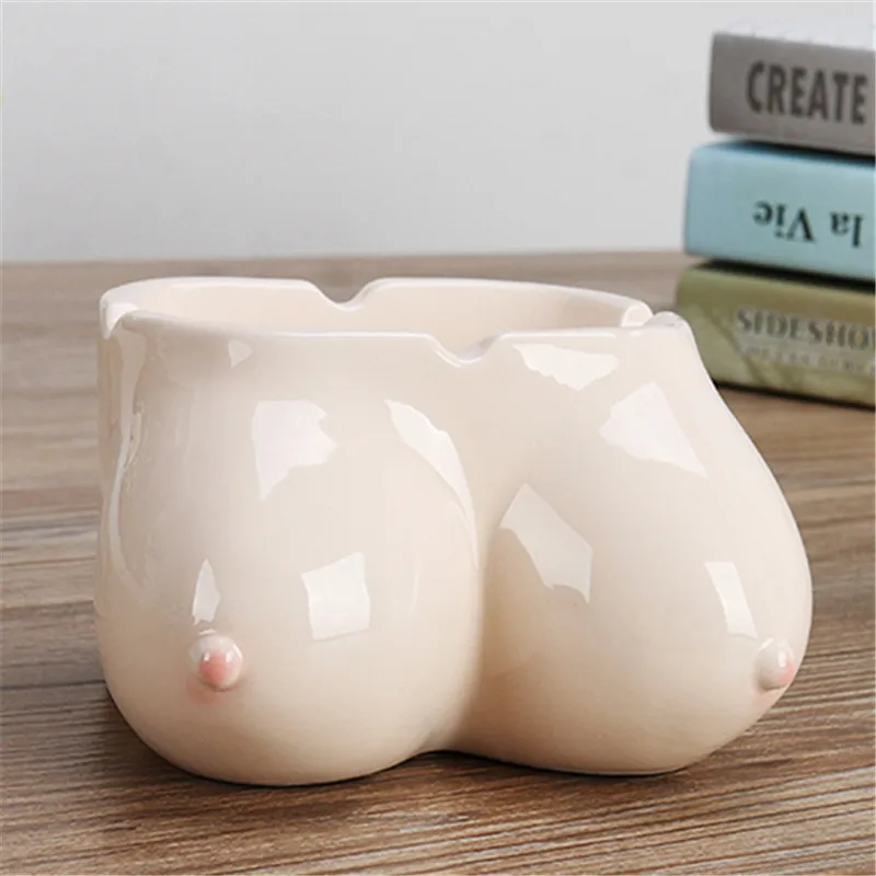 

Creative Ceramic Chest Ashtray Lovely Cartoon Butt Personality Fashion Mini Home Gift Ash Tray Cigarette Ashtray Ceramic Ashtray