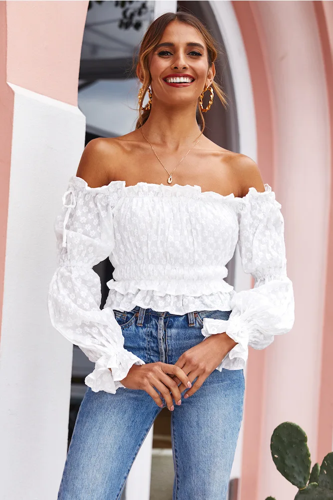 JRRY Casual Women Top Flare Sleeve Slash Neck Crop Top Fashion Solid Pattern Tops Autunm Chiffon New Top
JRRY Casual Women Top Flare Sleeve Slash Neck Crop Top Fashion Solid Pattern Tops Autunm Chiffon New Top