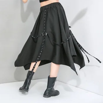 Women's Summer Skirts High Waist Elastic Metal Ribbon Decorative Personality Hip Hop Skirts Large Size Irregular Skirt TA20865
Women's Summer Skirts High Waist Elastic Metal Ribbon Decorative Personality Hip Hop Skirts Large Size Irregular Skirt TA20865