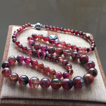 Natural Red Watermelon Tourmaline Quartz 5-11mm Crystal Necklace Clear Round Beads Stretch Woman Beads AAAAA 
Natural Red Watermelon Tourmaline Quartz 5-11mm Crystal Necklace Clear Round Beads Stretch Woman Beads AAAAA